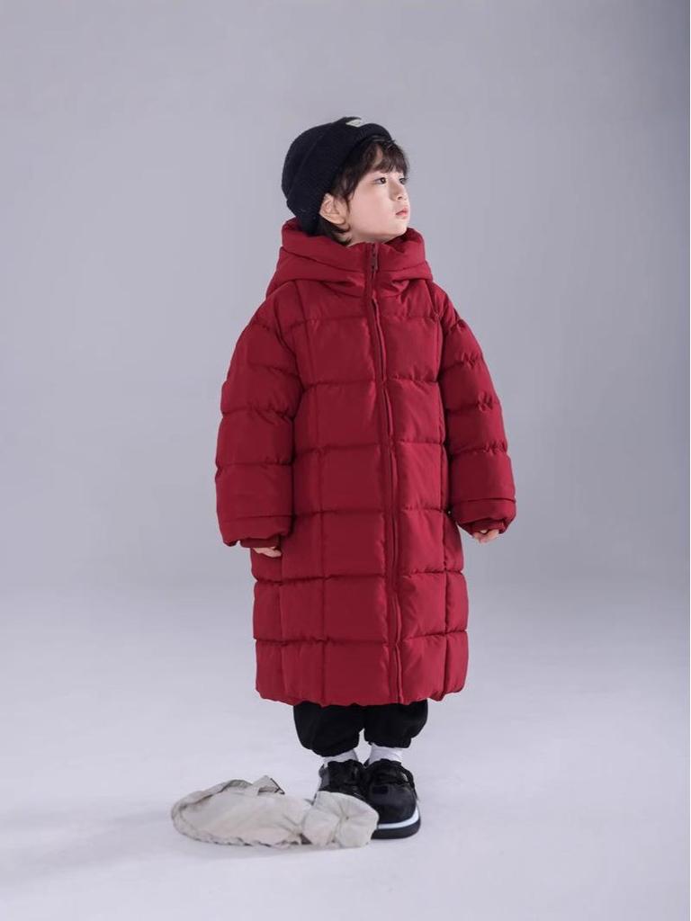 2025 New Thick Cotton-Padded Jacket: Over-Knee Coat for Kids, Unisex Autumn/Winter Outerwear