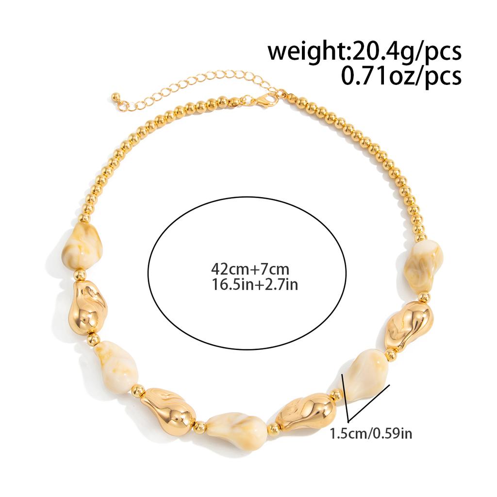 SHIXIN 7 Styles Elegant Resin Water Drop Beaded Choker Necklace for Women Boho Irregular Acrylic Short Necklace Clavicle Chain
