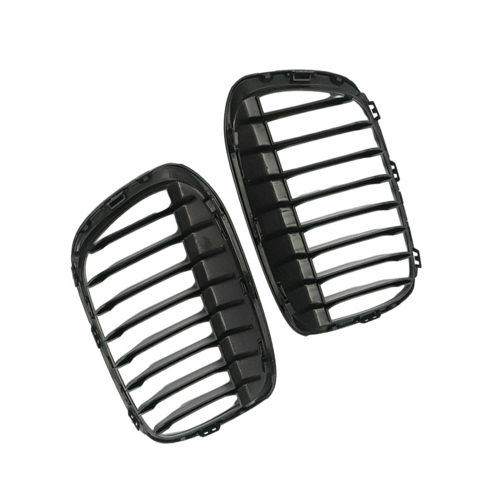 2 Stück Frontstoßstange Nierengrill Haube Nierengrill Rennsportgrills Glänzend Schwarz Ersatz für BMW X1 F49 F48 2016 2017 2018 2019
