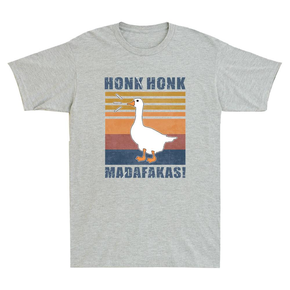 Goose Honk Honk Madafakas Funny Goose Duck Meme Humor Quote Retro Men T-shirt S