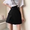 2024 High Waist A-Line Wide Leg Women's Shorts - Korean Style Buttoned Casual Hot Pants for Spring