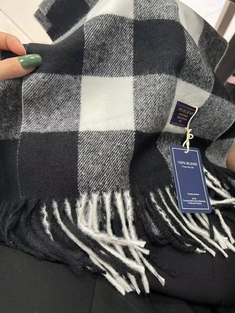 Winter Women Scarf Luxury  British Pashmina Classic Plaid Soft Female Male Imitation Cashmere Thermal Muffler Men Shawl