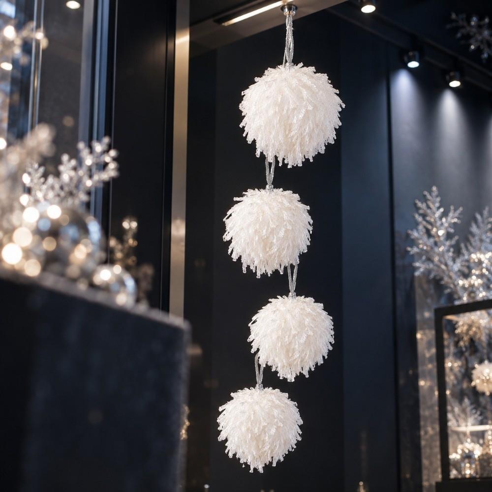 Foam Xmas Bauble Fluff Texture Foam Ball Pendant Creative Christmas Decoration  Holiday Party Decor