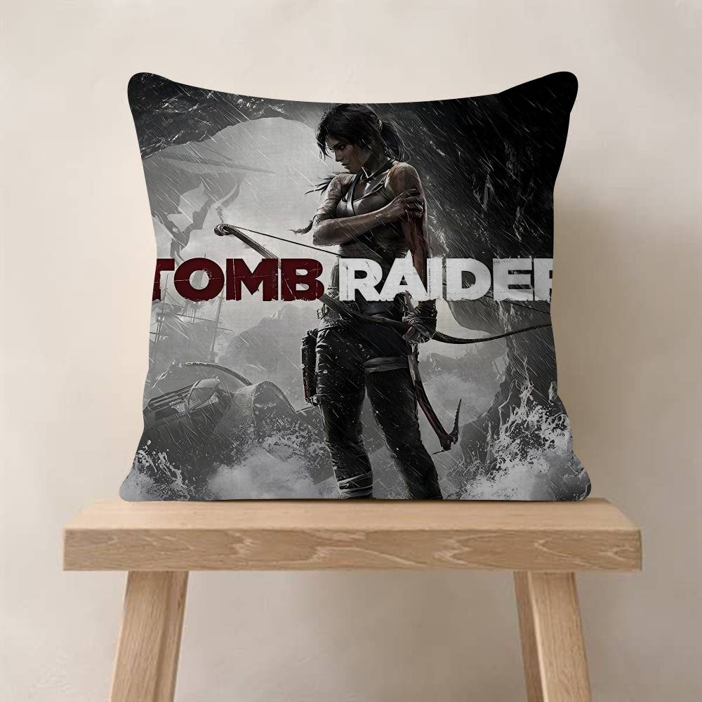 Tomb Raider Game LaraCroft Pillow Cushion Cover Pillowcase Living Room Sofa Home Decor Customized
