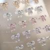 10Pcs Transparent 3D Nail Art  Bow Charms Accessories Parts For Manicure Nails Decoration Supplies