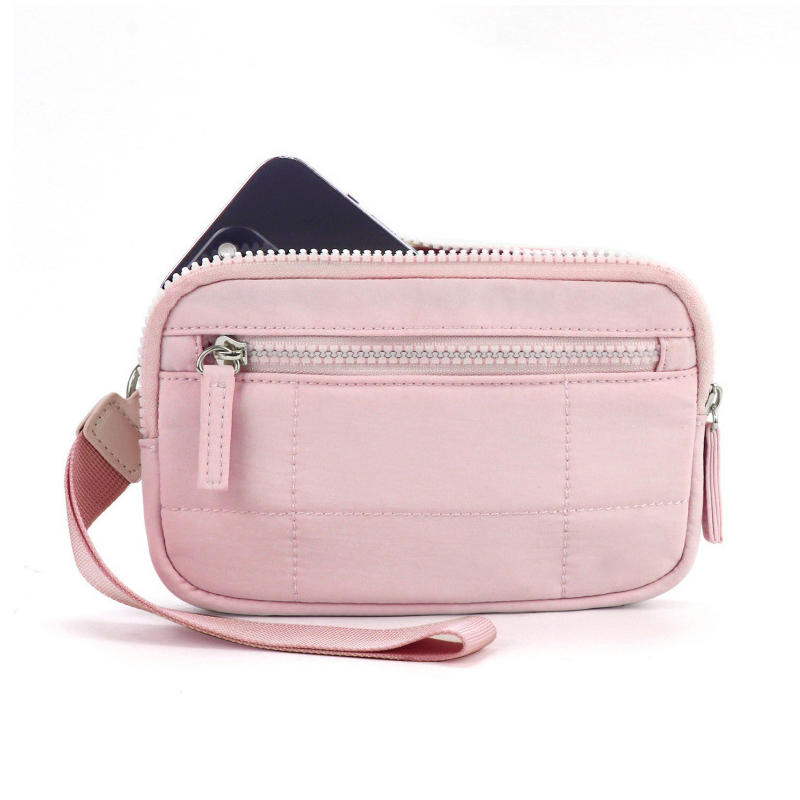 Women's Keychain Wallet The Wallet Zip Waterproof Nylon Card Wallet Pouch Wristlet Zip Card Case With Clear ID Window