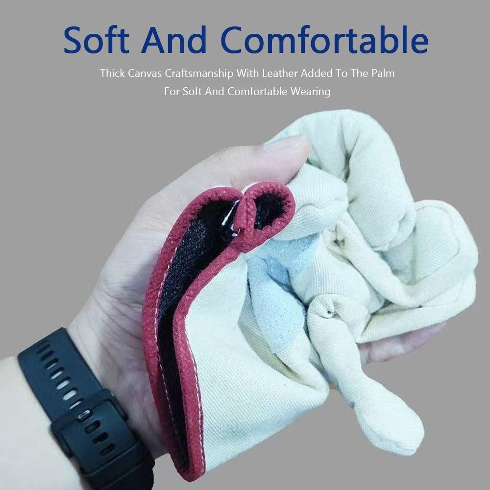 1Pair Double Thickened Canvas Gloves Stab Proof Welding Protective Gloves  Metallurgical Application