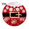 Soft Imitation Cashmere Rug Round Christmas Rug, 39" Santa Snowflake Pattern, Non Slip Carpet Holiday Area for Home Living Room Bedroom Decor Washable