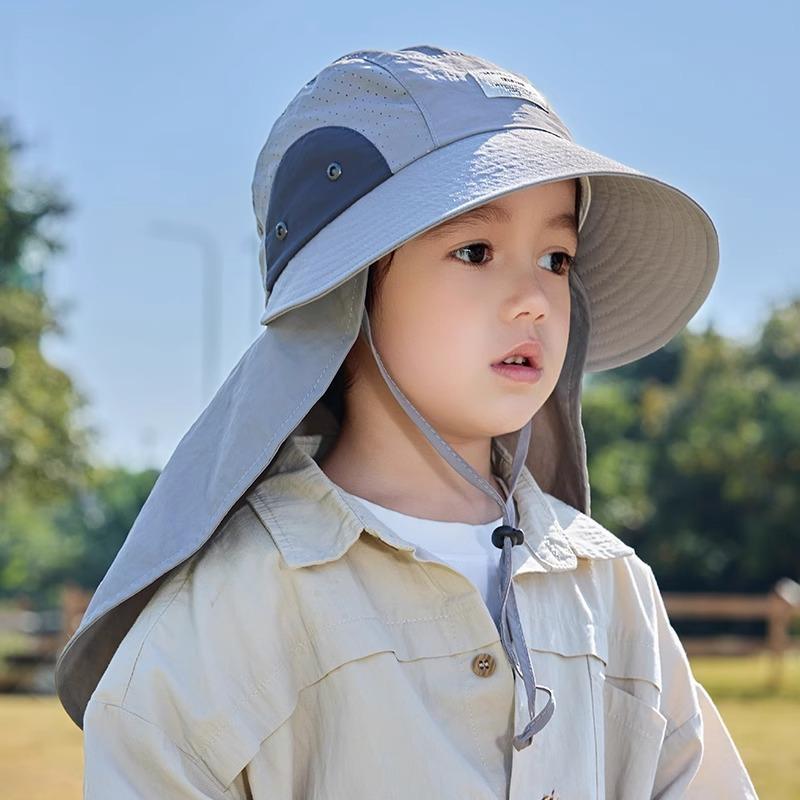 

Детская шляпа от солнца, защита от ультрафиолета, дышащая шляпа от солнца, детская быстросохнущая шляпа-ведро контрастного цвета Recommended age 3-10 years old (48-54cm) светло-серый