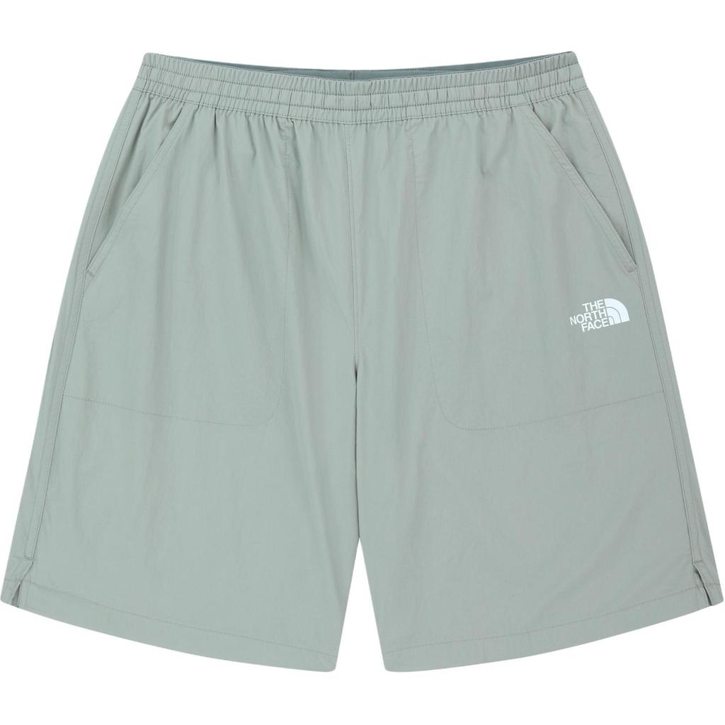 The North Face Solid Color Elastic Waist Three-Quarter Casual Shorts Unisex Shorts Light-Gray NS6NR06L