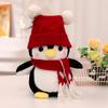 1 pz 25/35cm Pinguino Carino Con Cappello Sciarpa Peluche Bambola Morbido Animale di Peluche Cartone Animato Giocattoli Cuscino per Bambini Bambini Regalo di Natale Decorazione