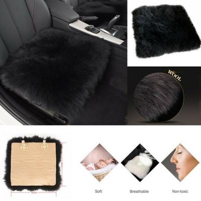 Sheepskin Long Wool Car Seat Breathable Warm Soft Covers Chair Cushion 18" X 18"