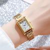 Edelstahl Quadrat Damen Quarz Uhr - Modisches High-End Design