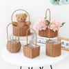Handheld Woven Rattan Basket: Ideal for Flowers, Fruit, Gifts, Storage, and Souvenirs - Perfect for Flower Shops and Children's Day Celebrations.