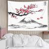 Mt Fuji Cherry Blossom Tapestry Japanese Ukiyo-e Zen Oriental Bohemian Wall Hanging for Bedroom Living Room Wall Decor