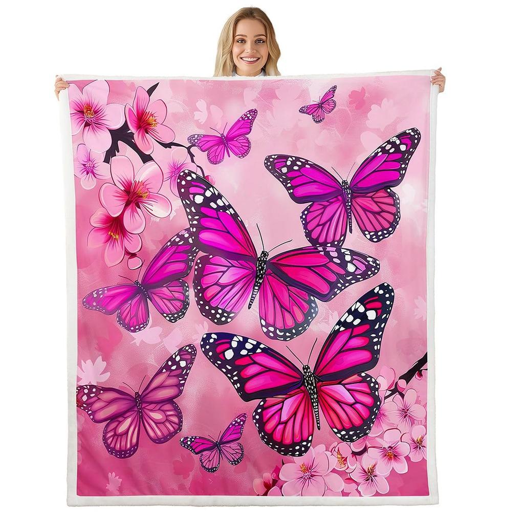 Various Cartoon Aircraft Biplane Jet Helicopter Clean White Background Pattern Flannel Throw Blanket, Warm Cozy Blanket