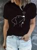Dog Print Round Neck Sports Tshirt Short Sleeve Running Casual Tops Unisexs Activewear Aesthetic Clothes