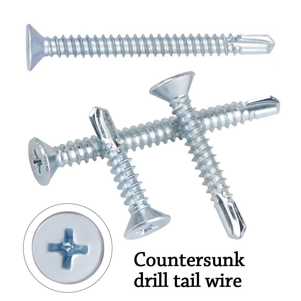 500g M4.2 Self-Drilling Screws Length 13-50mm Countersunk Head Self-Tapping Screws Quick Tapping Dovetail Wire Drilling Screw