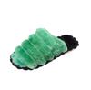 Fluffy Slippers Female 43 Big Size Home Colorful Leopard Print Bao Head Plush Home Cotton Slippers