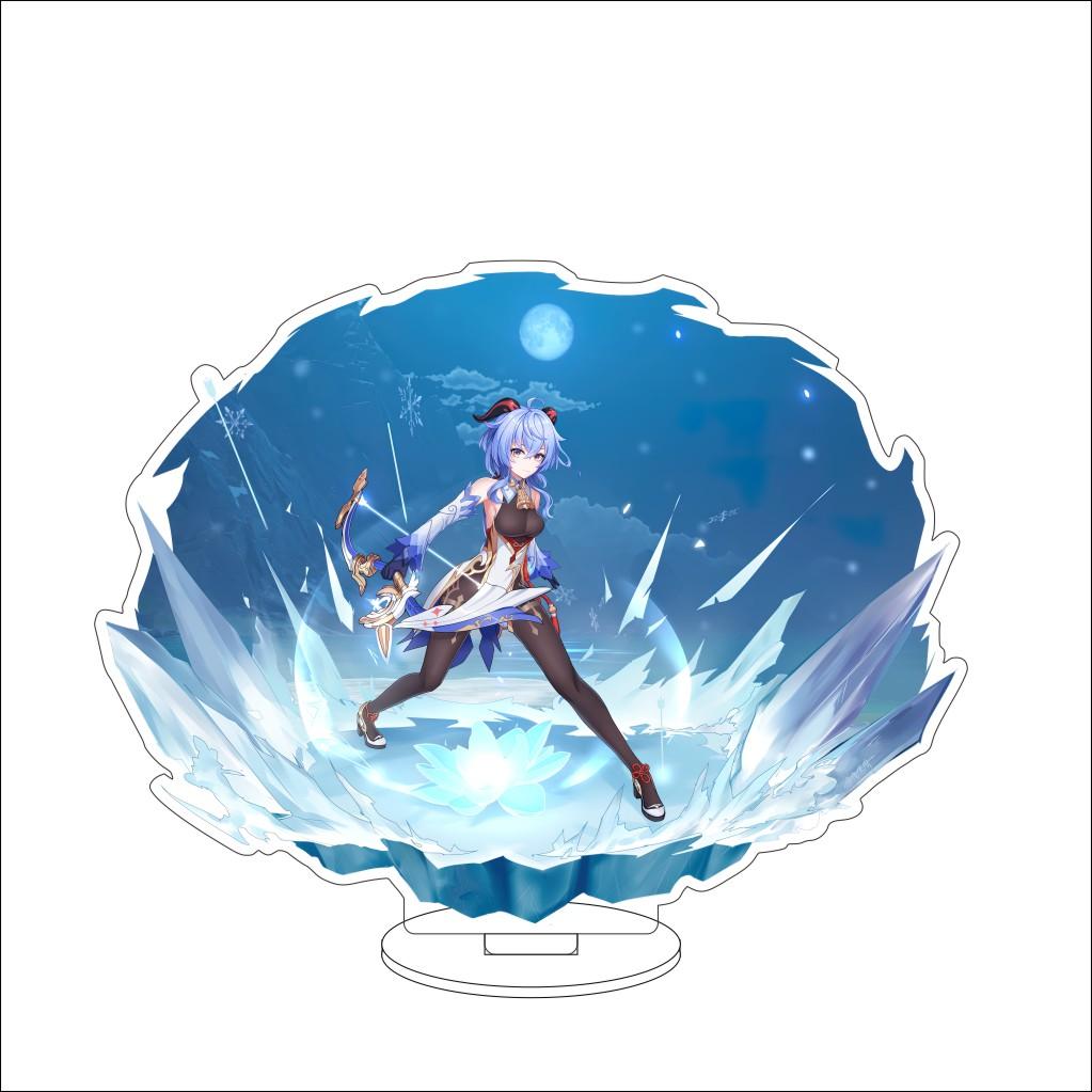16CM Anime Genshin Impact Cosplay Acrylic Stand Ornaments  Ganyu Figure Stand Halloween Gifts