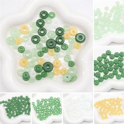 10ks/sáček Skleněná imitace nefritu Bezpečnostní spona DIY Náramek Náhrdelník Náušnice Šperkové doplňky