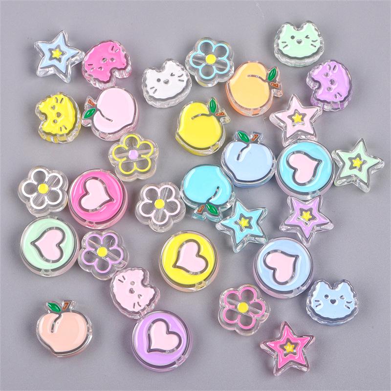 Smiley Face Öltropfen Acrylperlen für DIY Schmuck: Halsketten, Ohrringe, Handyketten