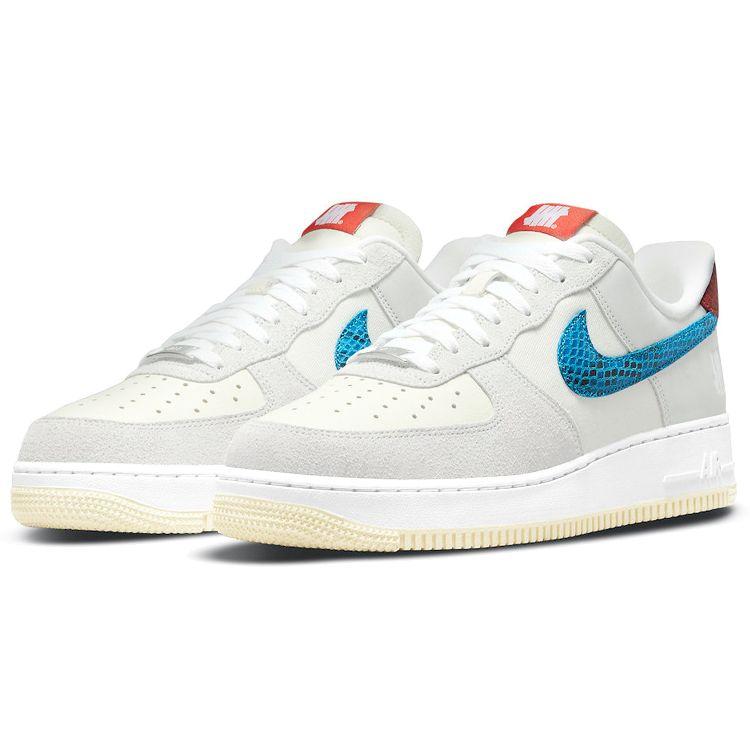 Mens Undefeated X Nike Air Force 1 Low 5 On It Unisex Sneakers White Grey-Fog Imperial-Blue DM8461-001