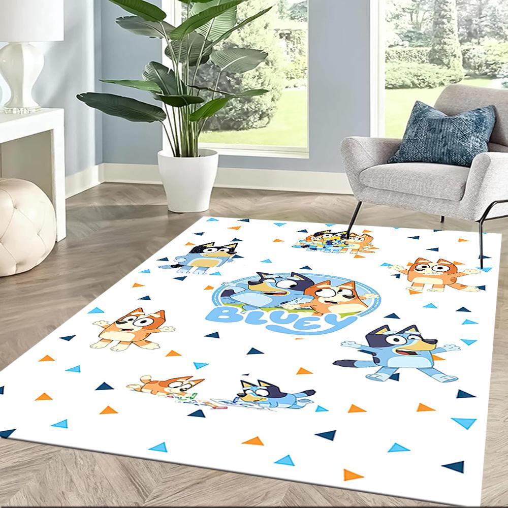 I tappeti quadrati Bluey's Playful Pals sono un'ottima scelta per soggiorni, camere da letto, arredamento della casa e come regali.