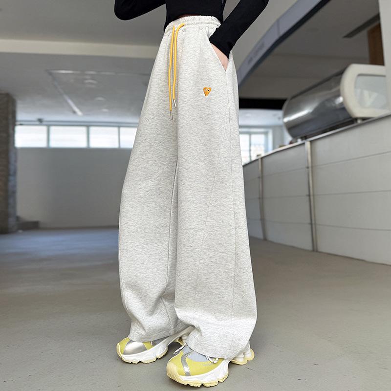 2025 Spring/Autumn Girls' Sports Sweatpants for Middle School Students - Casual Scimitar Pants