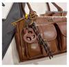 Trendy Cross-Border Large Capacity Retro Shoulder Bag: Autumn/Winter Textured Versatile Commuter Pillow Handbag