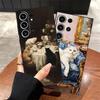 Cartoon Oil Painting Cat Case for Samsung Galaxy S26 Ultra S25 Plus Note 20 8 9 10 S23 S21 FE S24 S10 S9 S20 Ultra Funda Phone