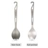 Lixada 2 In 1 Outdoor Titanium Spoon Camping Tableware Bottle Opener Picnic Dinner Titanium Spork Fork for Travel Backpacking