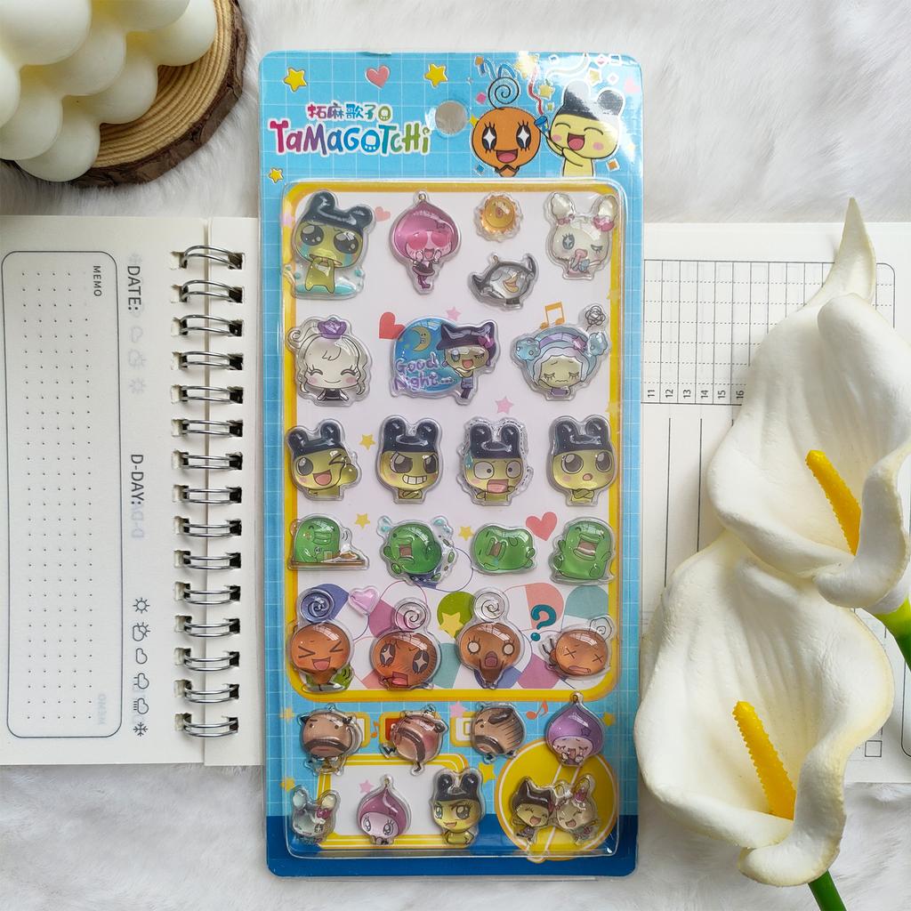 New Tamagotchi 3D Cartoon Relief Fun Stickers - Resin Stickers, Suitable for DIY Decoration by Children and Girls