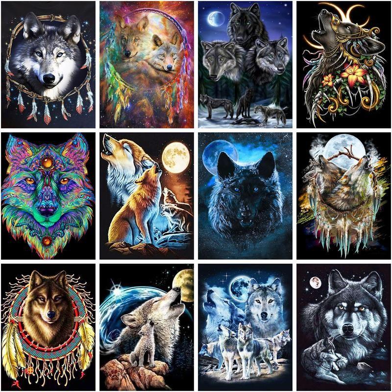 

Diy Craft Алмазная картина Волк Животные Наборы 5d Алмазная мозаика Полная вышивка Стена Искусство Домашний декор