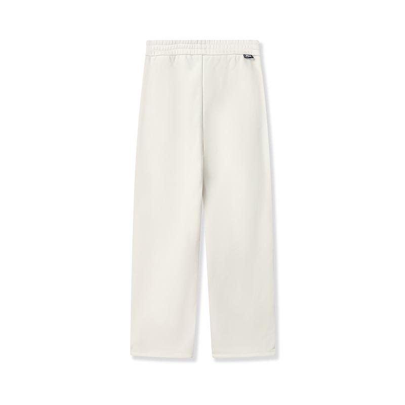 FILA Original Drawstring Womens Fleece Sweatpants Fashion Simple Warm Loose Straight Leg Knit Casual Pants Women bottoms Steam-White F51W549602FIV