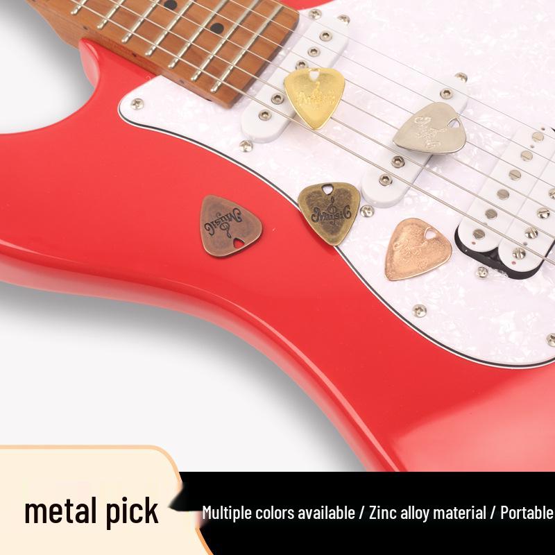 Playable Guitar Pick Necklace: Wood & Metal Pendant for Electric/Bass Guitar