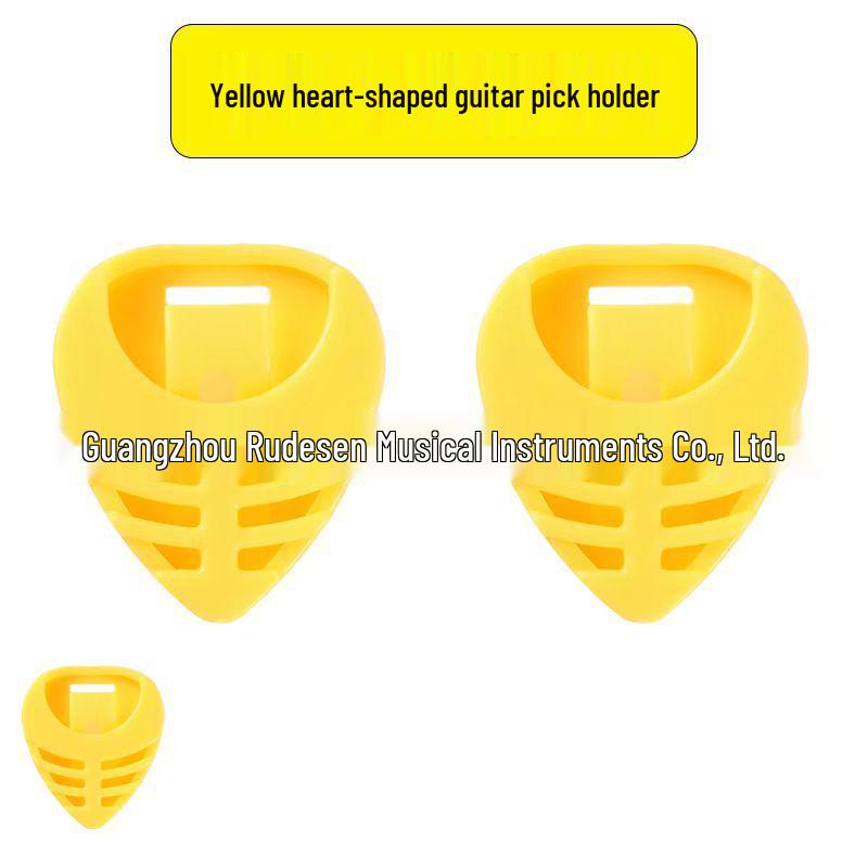 Heart-Shaped Guitar Plectrum Box with Adhesive Triangle Clip and Effects Pedal Accessories