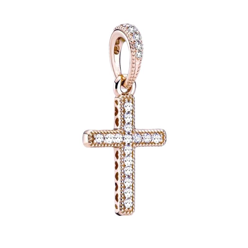 New Sparking Cross Angel Charm Bead Charms Dangle Authentic Snake Compatible With Copper Bracelets Necklaces Bead Charms Ideal For Diy Jewellery Women