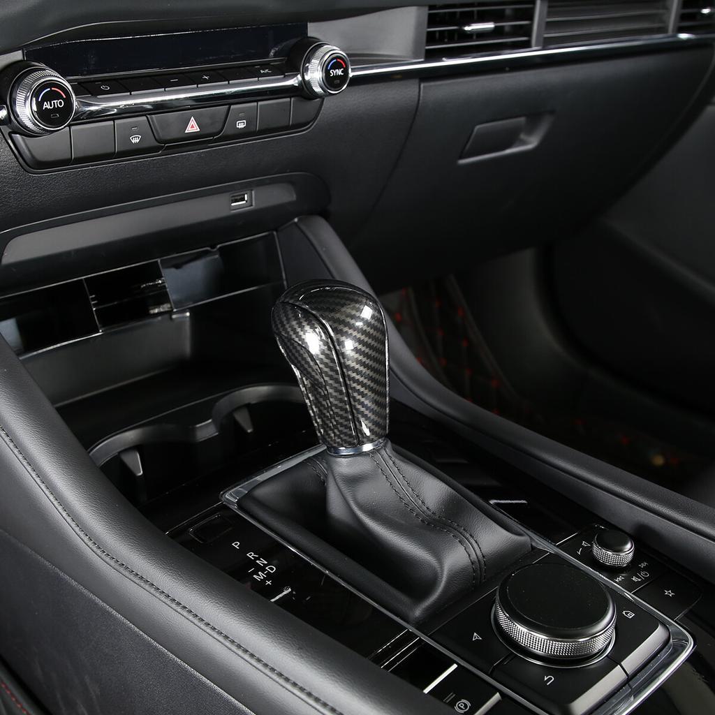 ABS Carbon Fiber Gear Shift Knob Head Cover Trim For Mazda 3 -