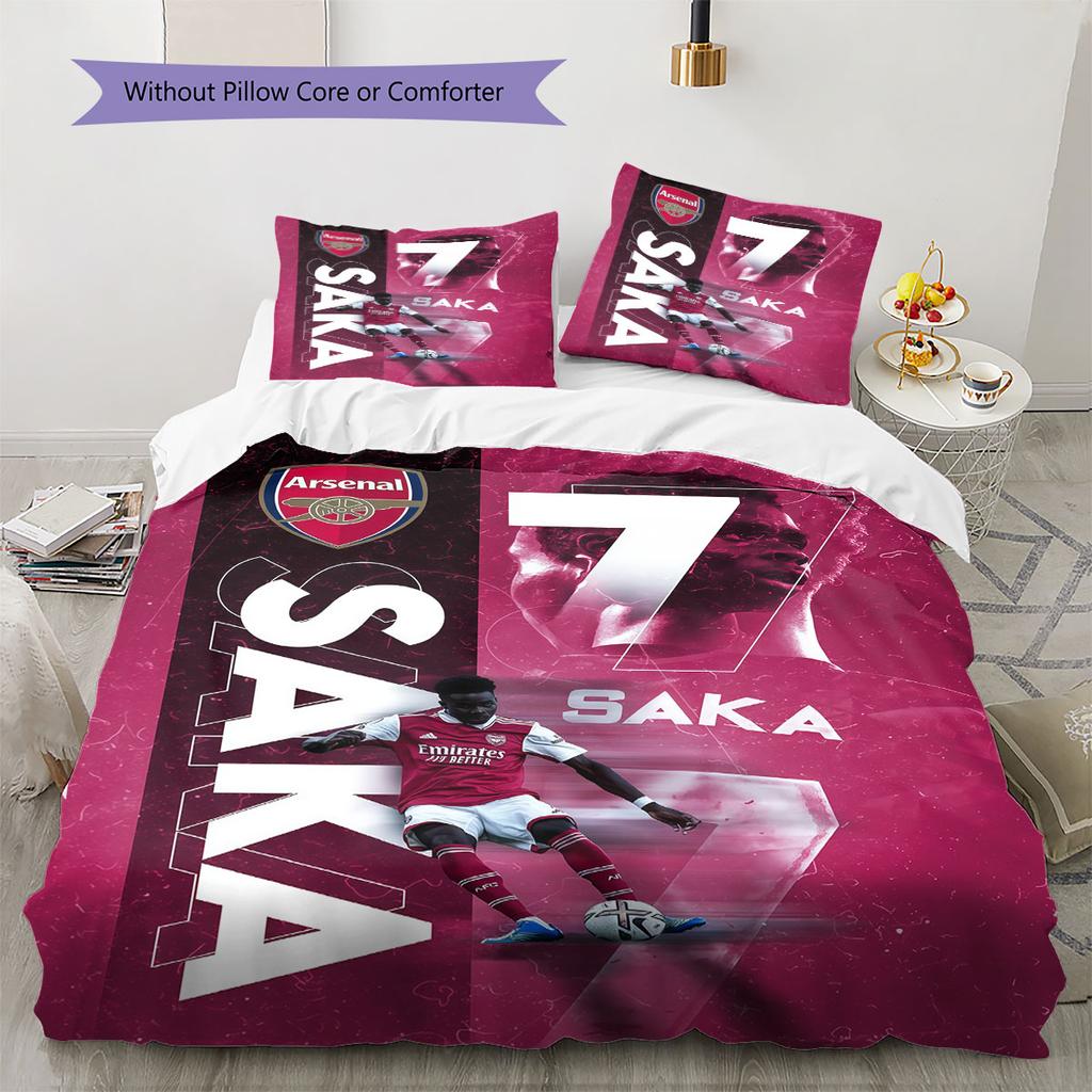 Bukayo Saka Soul Bedding Quilt Set Quilt Cover Pillowcase Home Decoration Birthday Gift (1 * duvet cover + 2 * pillowcase, without core)