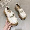 Platform Shoes Women's 2025 Spring New Versatile Single Shoes Retro Style One Pedal Platform Small Leather Shoes
