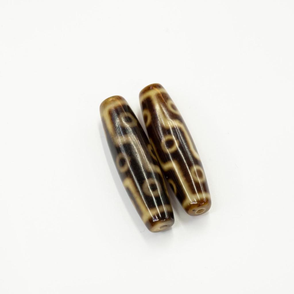 Taiwanese Black Gold Three-Eyed Dzi Agate Beads for DIY Wenwan Bracelets and Necklaces
