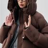 White duck down new puff down jacket women's short stand-up collar hooded small man thickened bread jacket