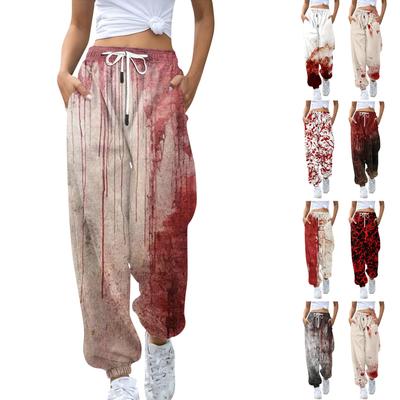 Womens Sweatpants Baggy High Waisted Plus Size Sweat Pants With Pockets Printed Trousers Pants For Women