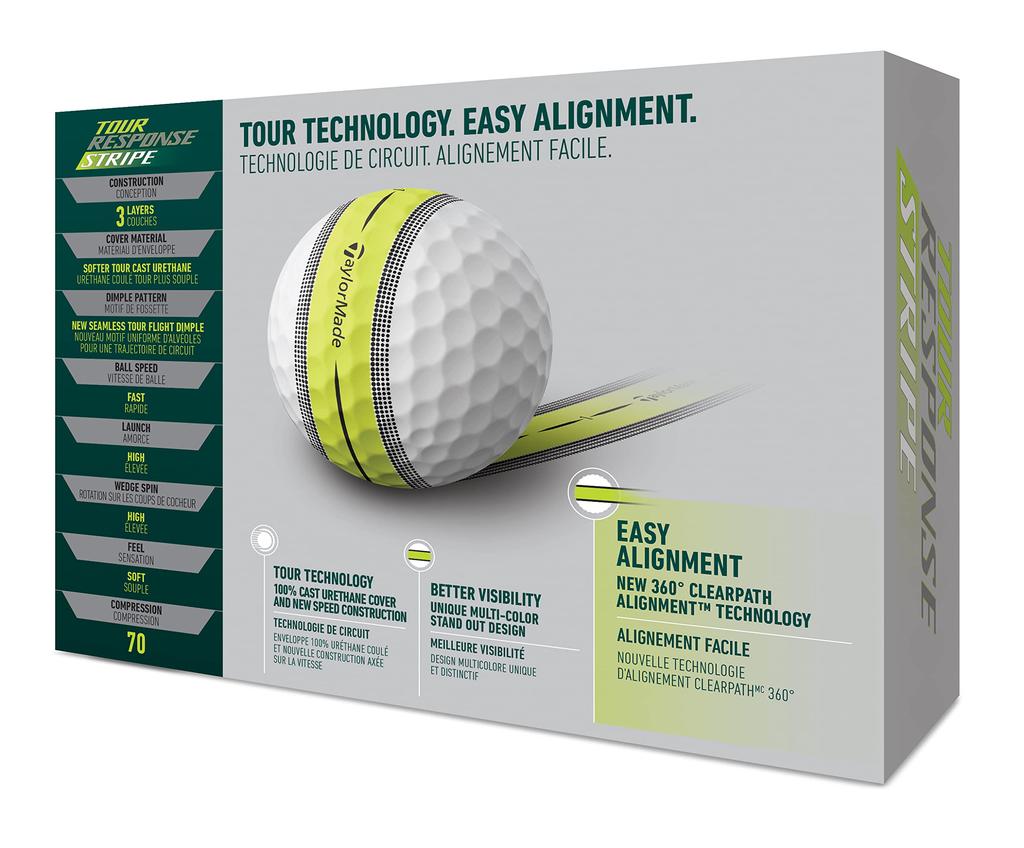 TaylorMade Golf Tour Response Striped Ball Multipack Dozen White