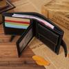 Leather Men's Wallet Short Money Clip Soft Leather Purse For Man Buckle Multi Card Position Zippe Wallet Men