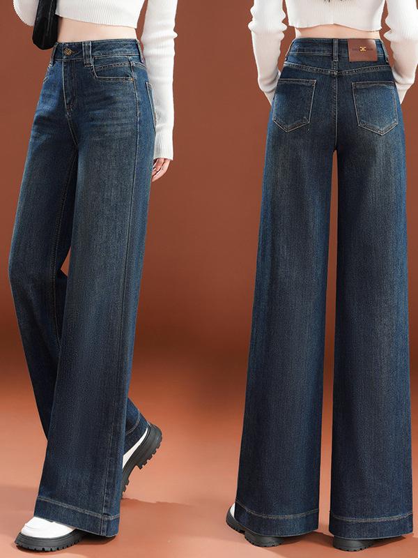 Autumn/Winter 2025 Stylish Women's Versatile High-Waisted Slimming Jeans with Adjustable Leg Fit