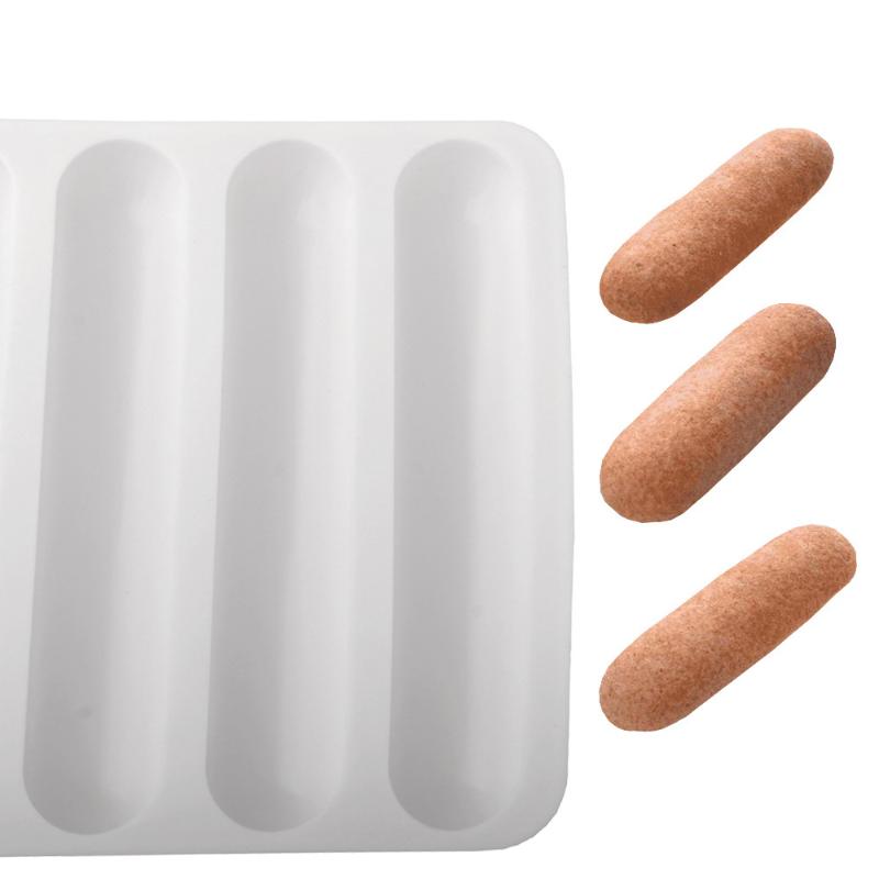 6/8/12 Cells Chocolate Eclair Dessert Bakeware Long Strip Puffs Baking Mold Finger Shaped Puff Pastry Mold Kitchen Silicone Mold