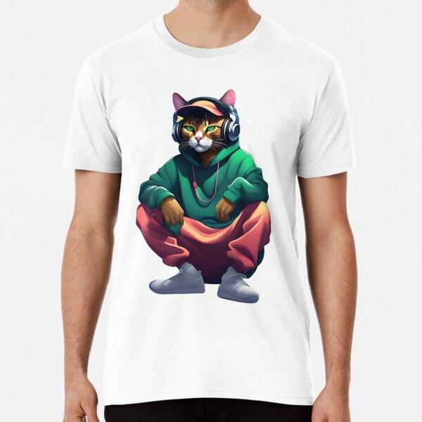 

Orange hip hop cat T-Shirt S-5XL Best T-Shirt M