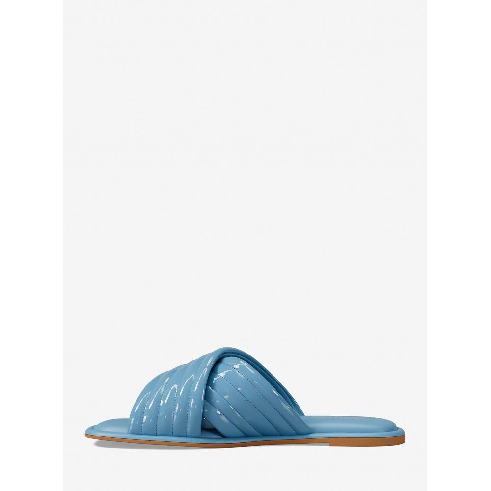 Michael Kors Portia Flat Slide Sandal 49t5pofa1a1540 Light Sky